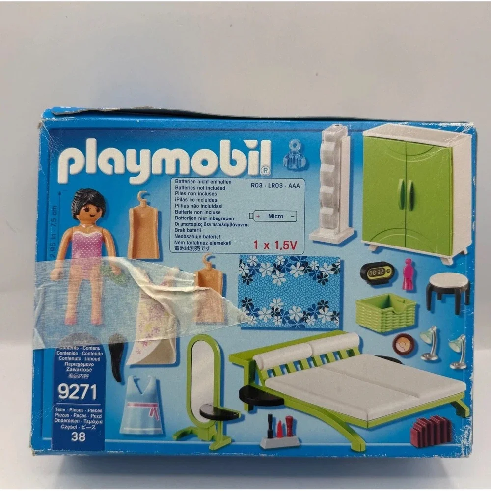 Playmobil City Life Bedroom Set 9271 Open Box 38 Pieces With Box